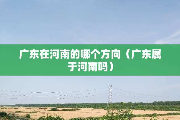 广东在河南的哪个方向（广东属于河南吗）