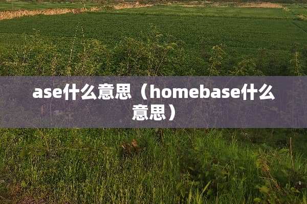 ase什么意思（homebase什么意思）