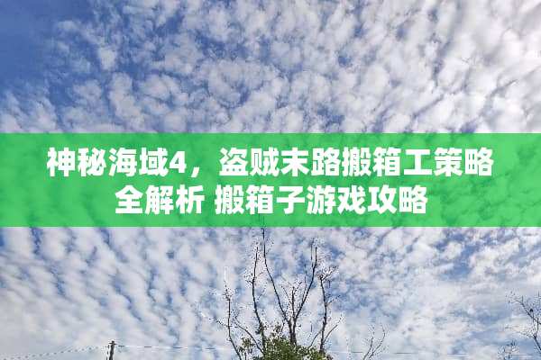 神秘海域4,盗贼末路搬箱工策略全解析 搬箱子游戏攻略 神秘海域4,盗贼末路搬箱工策略全解析 搬箱子游戏攻略
