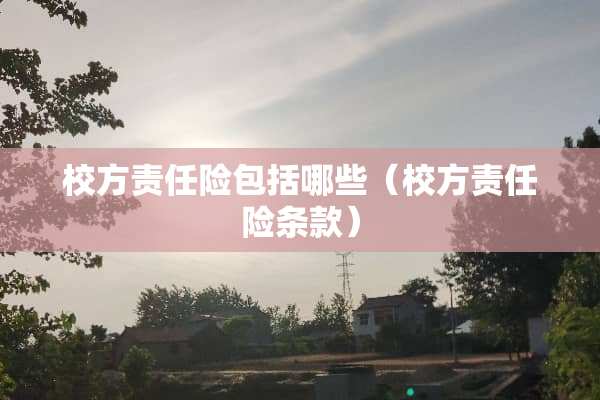 校方责任险包括哪些（校方责任险条款）
