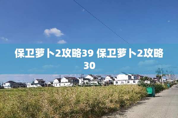 保卫萝卜2攻略39 保卫萝卜2攻略30