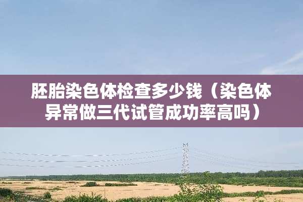 胚胎染色体检查多少钱（染色体异常做三代试管成功率高吗）