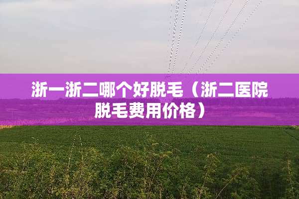 浙一浙二哪个好脱毛（浙二医院脱毛费用价格）