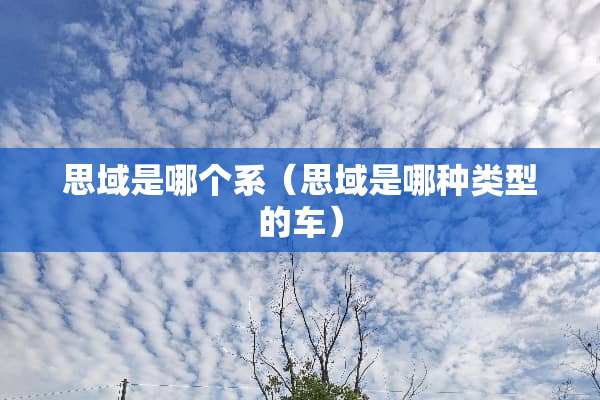 思域是哪个系（思域是哪种类型的车）