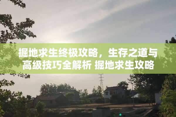 掘地求生终极攻略，生存之道与高级技巧全解析 掘地求生攻略