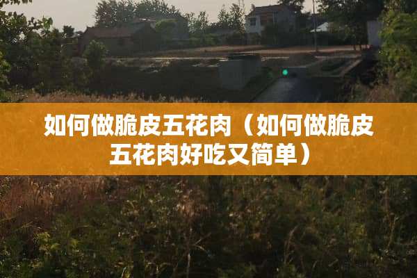 如何做脆皮五花肉（如何做脆皮五花肉好吃又简单）