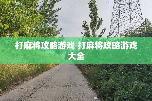 打**攻略游戏 打**攻略游戏大全