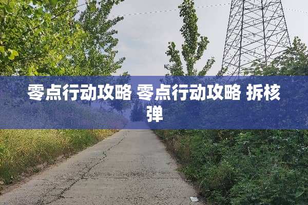 零点行动攻略 零点行动攻略 拆**