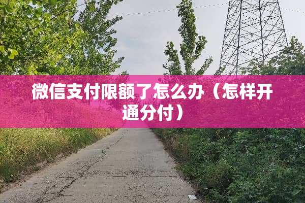 微信支付限额了怎么办（怎样开通分付）