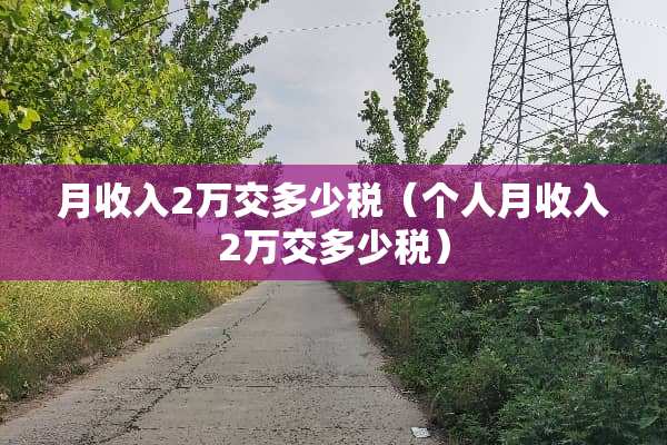 月收入2万交多少税（个人月收入2万交多少税）