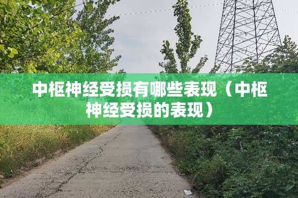 中枢神经受损有哪些表现（中枢神经受损的表现）