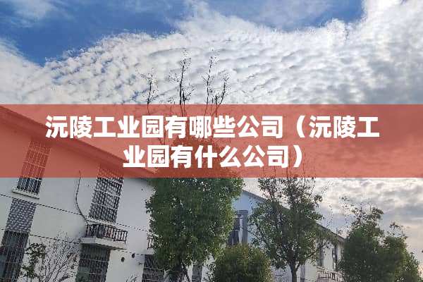 沅陵工业园有哪些公司（沅陵工业园有什么公司）