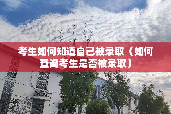 考生如何知道自己被录取（如何查询考生是否被录取）