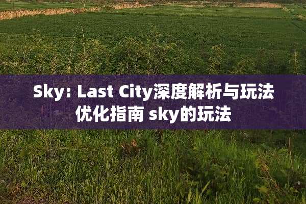 Sky: Last City深度解析与玩法优化指南 sky的玩法