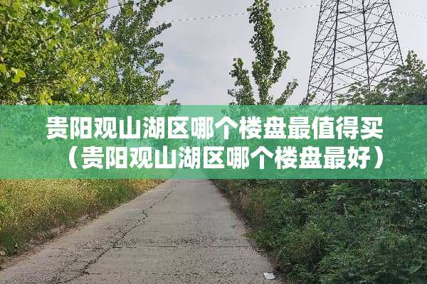 贵阳观山湖区哪个楼盘最值得买（贵阳观山湖区哪个楼盘最好）