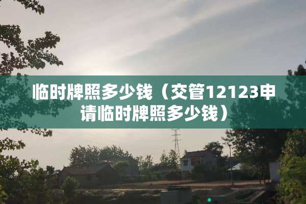 临时牌照多少钱（交管12123申请临时牌照多少钱）