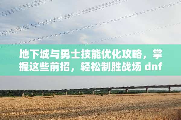 地下城与勇士技能优化攻略，掌握这些前招，轻松制胜战场 dnf技能前