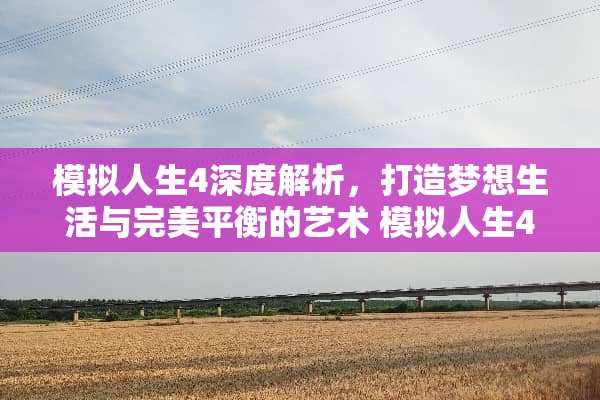模拟人生4深度解析，打造梦想生活与完美平衡的艺术 模拟人生4玩法