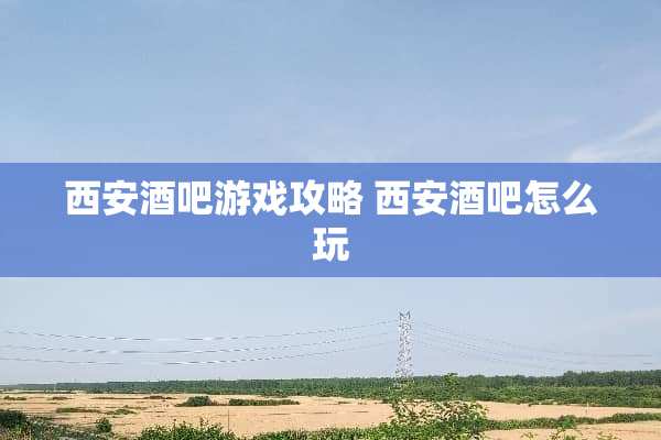 西安酒吧游戏攻略 西安酒吧怎么玩