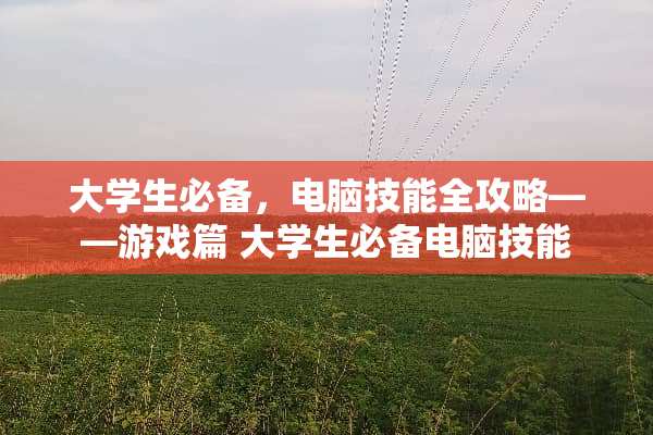 大学生必备,电脑技能全攻略——游戏篇 大学生必备电脑技能 大学生必备,电脑技能全攻略——游戏篇 大学生必备电脑技能