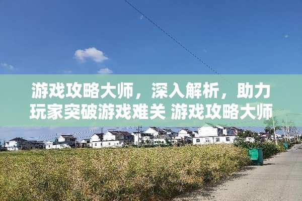 游戏攻略大师，深入解析，助力玩家突破游戏难关 游戏攻略大师