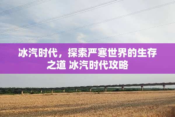 冰汽时代，探索严寒世界的生存之道 冰汽时代攻略