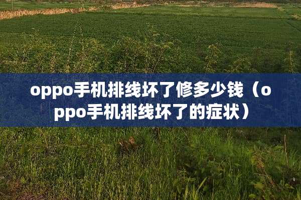 oppo手机排线坏了修多少钱（oppo手机排线坏了的症状）
