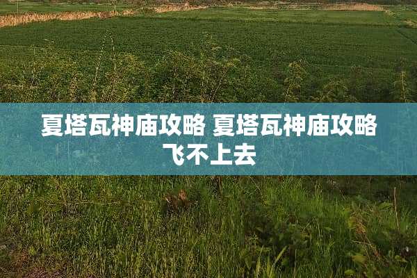 夏塔瓦神庙攻略 夏塔瓦神庙攻略飞不上去