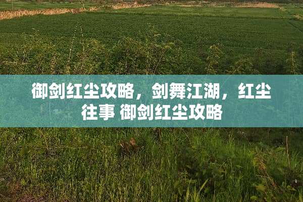 御剑红尘攻略，剑舞江湖，红尘往事 御剑红尘攻略