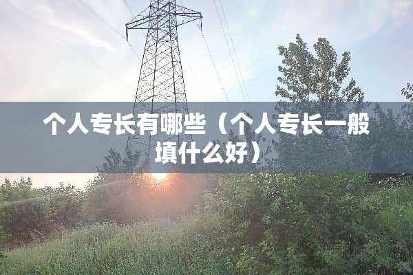 个人专长有哪些（个人专长一般填什么好）