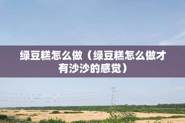 绿豆糕怎么做（绿豆糕怎么做才有沙沙的感觉）