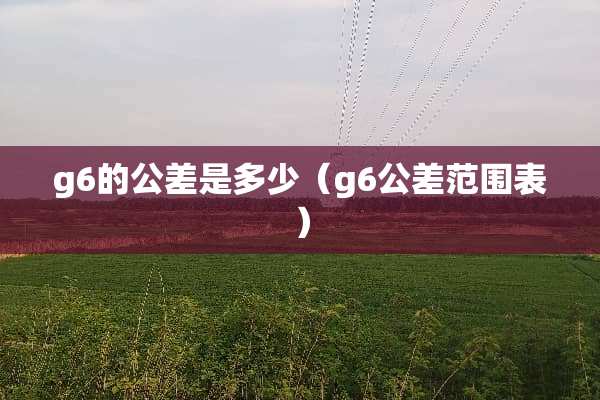 g6的公差是多少（g6公差范围表）