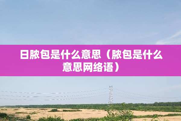 日脓包是什么意思（脓包是什么意思网络语）