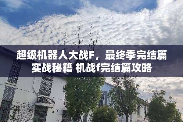超级机器**战F,最终季完结篇实战秘籍 机战f完结篇攻略 超级机器**战F,最终季完结篇实战秘籍 机战f完结篇攻略