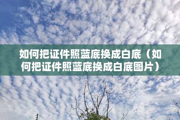 如何把**照蓝底换成白底（如何把**照蓝底换成白底图片）