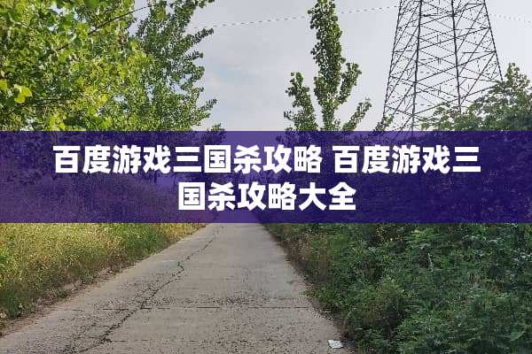 百度游戏三国杀攻略 百度游戏三国杀攻略大全