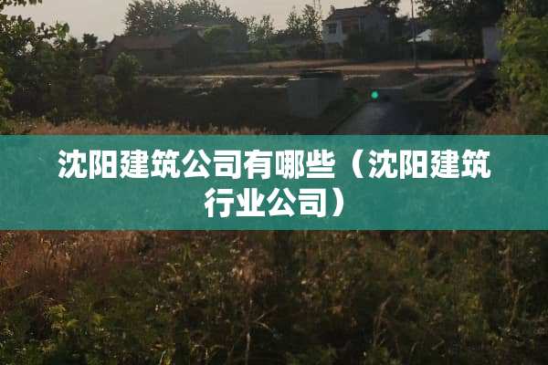 沈阳建筑公司有哪些（沈阳建筑行业公司）