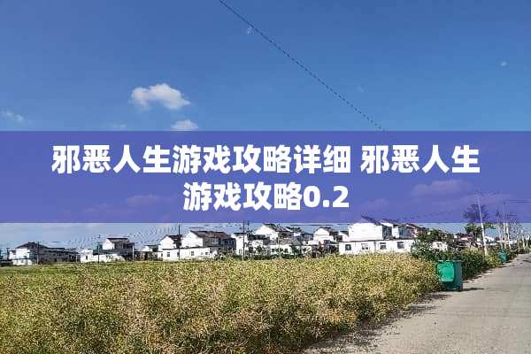 **人生游戏攻略详细**人生游戏攻略0.2