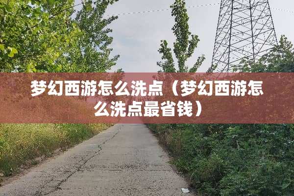 梦幻西游怎么洗点（梦幻西游怎么洗点最省钱）