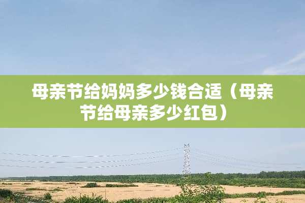 母亲节给妈妈多少钱合适（母亲节给母亲多少红包）