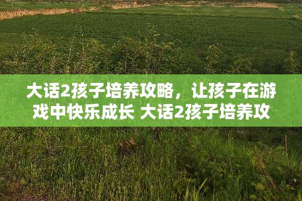 大话2孩子培养攻略，让孩子在游戏中快乐成长 大话2孩子培养攻略