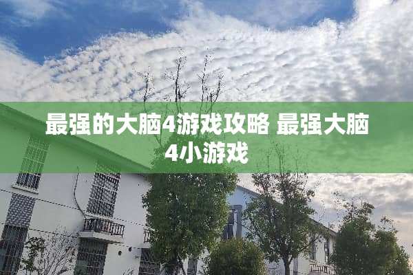 最强的大脑4游戏攻略 最强大脑4小游戏