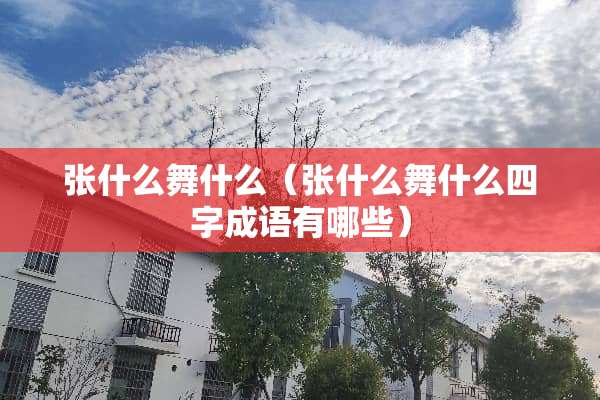 张什么舞什么（张什么舞什么四字成语有哪些）