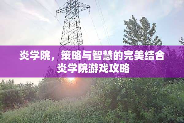 炎学院，策略与智慧的完美结合 炎学院游戏攻略