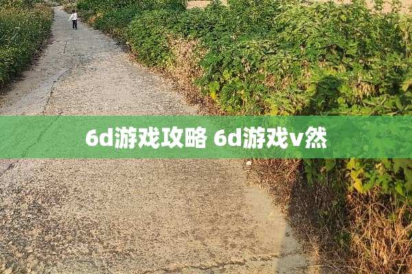 6d游戏攻略 6d游戏v然