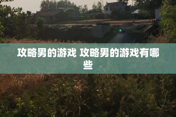 攻略男的游戏 攻略男的游戏有哪些