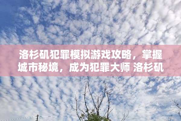 洛杉矶犯罪模拟游戏攻略，掌握城市秘境，成为犯罪大师 洛杉矶犯罪模拟游戏攻略