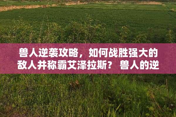 兽人逆袭攻略,如何战胜强大的敌人并称霸艾泽拉斯? 兽人的逆袭攻略 兽人逆袭攻略,如何战胜强大的敌人并称霸艾泽拉斯? 兽人的逆袭攻略