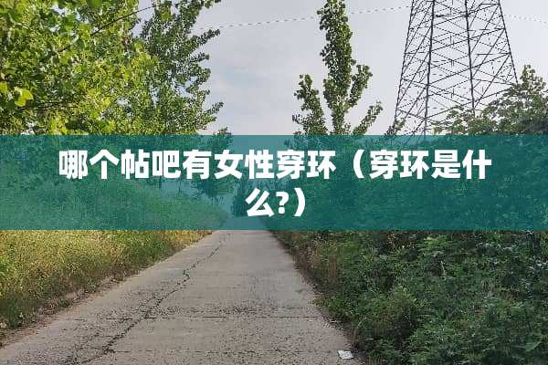 哪个帖吧有女性穿环（穿环是什么?）