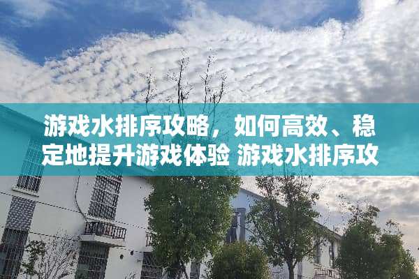 游戏水排序攻略，如何高效、稳定地提升游戏体验 游戏水排序攻略
